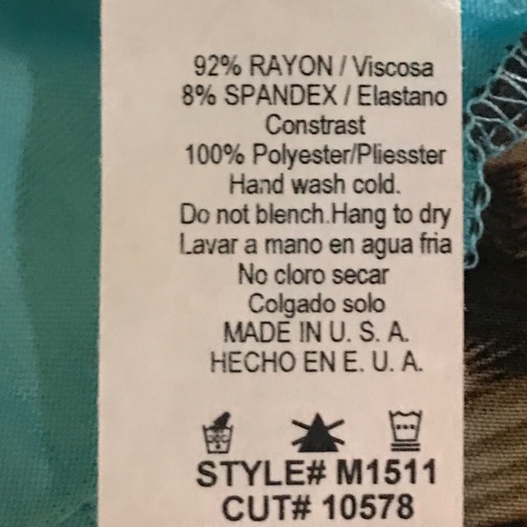 Turquoise Leopard Ruffle Top - Picture 4 of 5